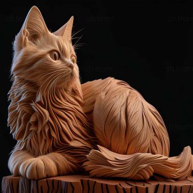 3D model Kurilian Bobtail cat (STL)